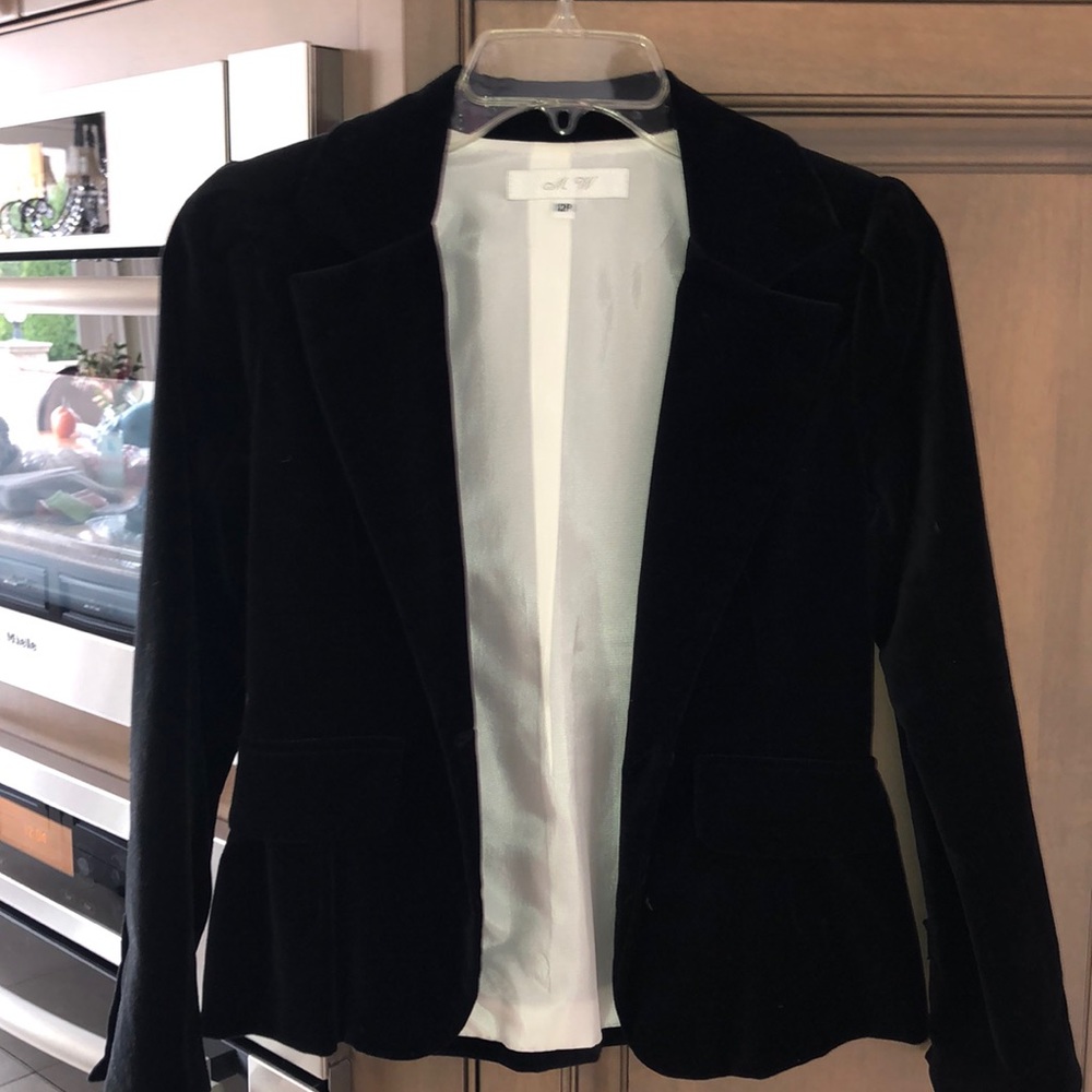 Black Suede Look Blazer